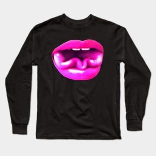 Pink Three Leaf Clover Tongue Long Sleeve T-Shirt